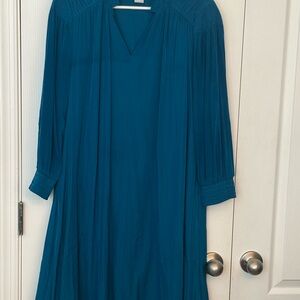 Chics Teal Long Sleeve Swung Dress
